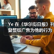 Ye 在《华尔街日报》刊登整版广告为他的行为道歉